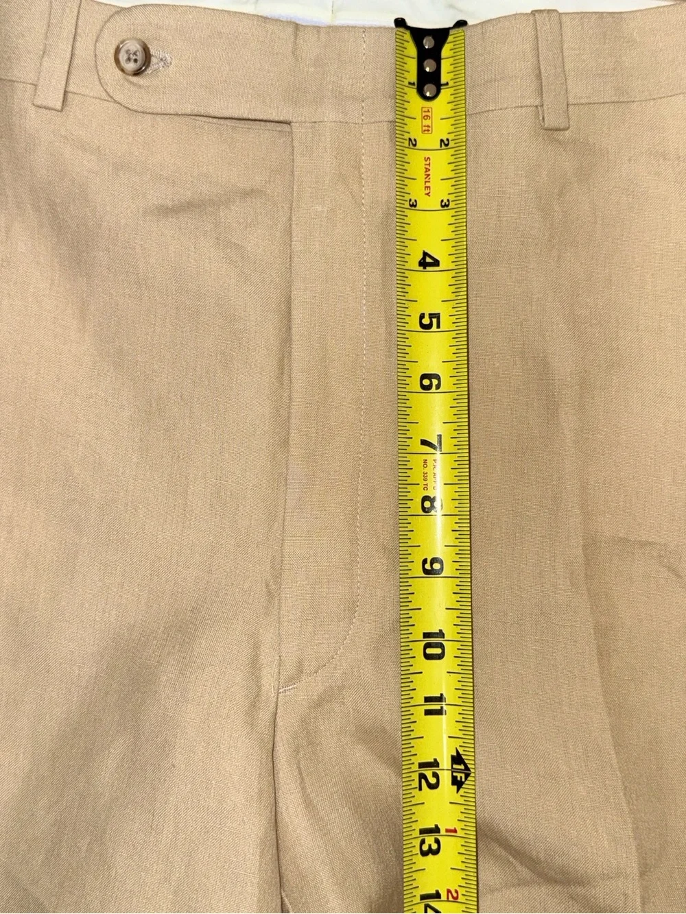 Tom James Tailored Clasic Mens Linen Shorts 48W Coastal Beige Summer Golf Resort